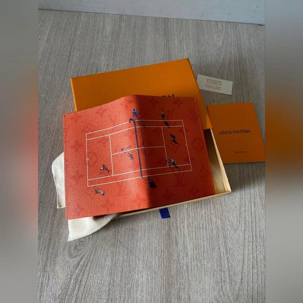 Louis Vuitton Orange Tennis Court Passport Cover